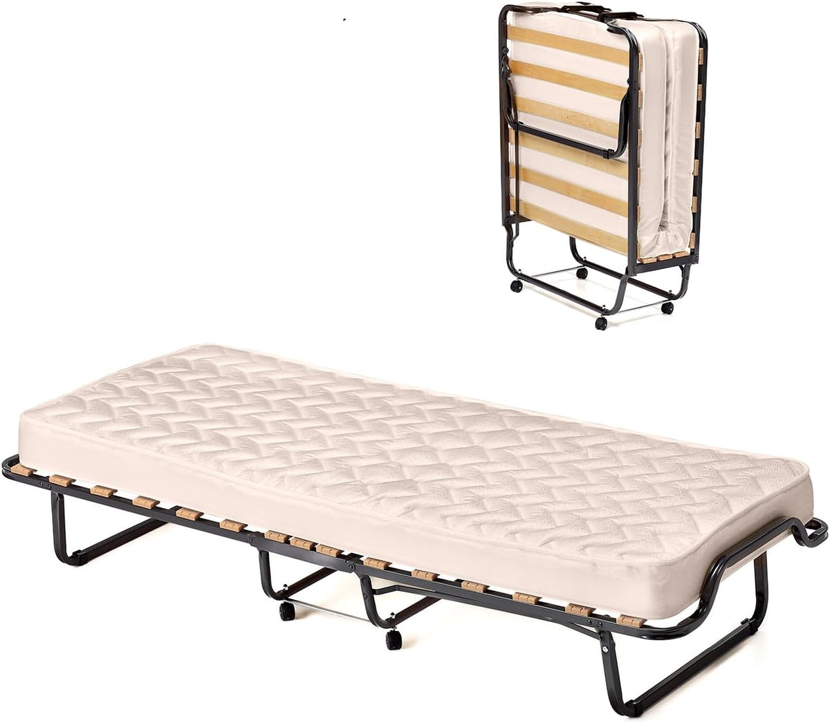 Folding Guest Bed 80x200 cm with Memory Foam Mattress