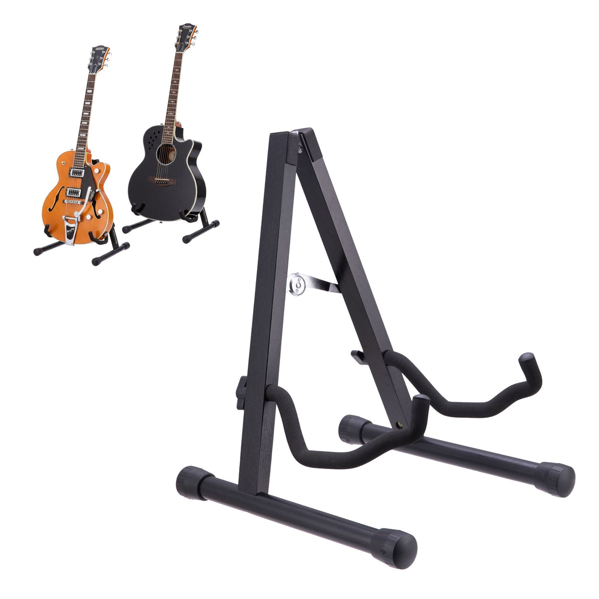 Folding Guitar Stand, Foam-Padded, Adjustable A-Frame