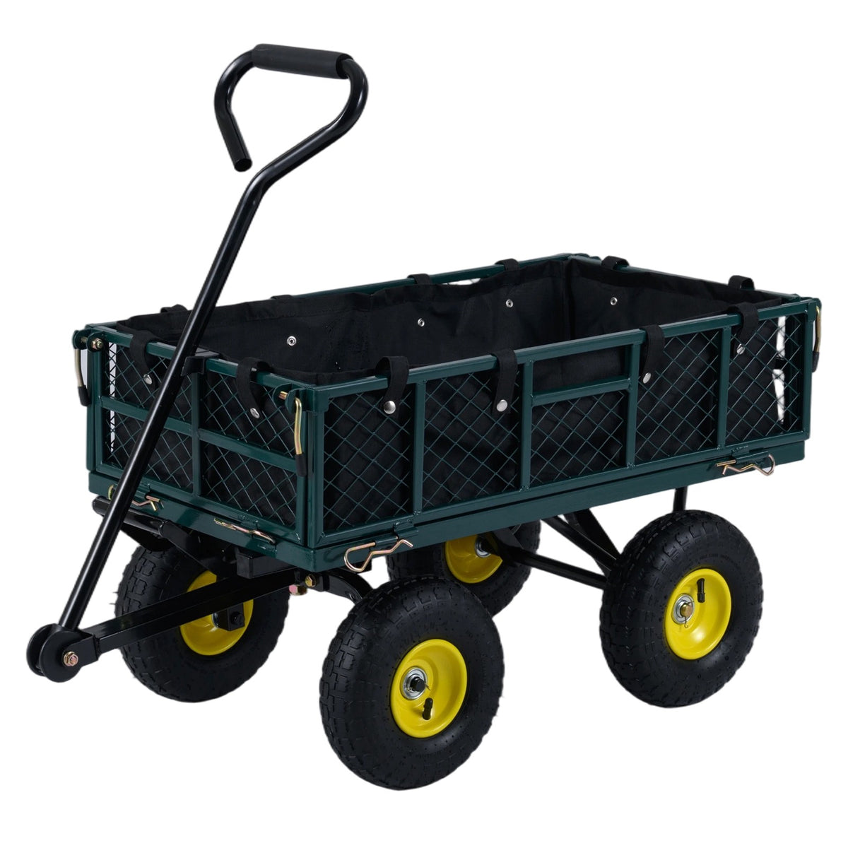 Folding Heavy-Duty Metal Garden Cart, 408 kg Capacity, Green