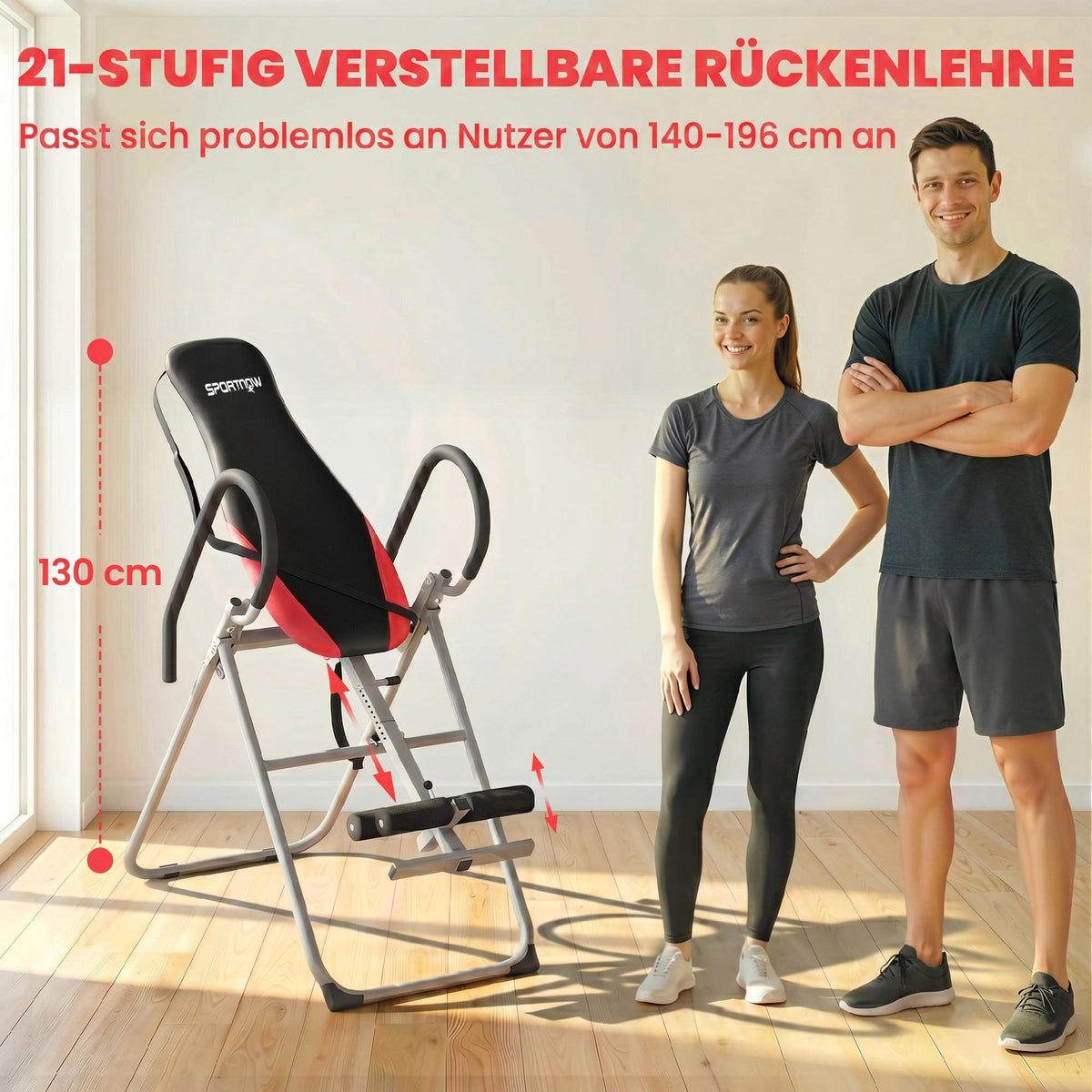 Folding Inversion Table, Adjustable Ankle Lock, Steel Frame