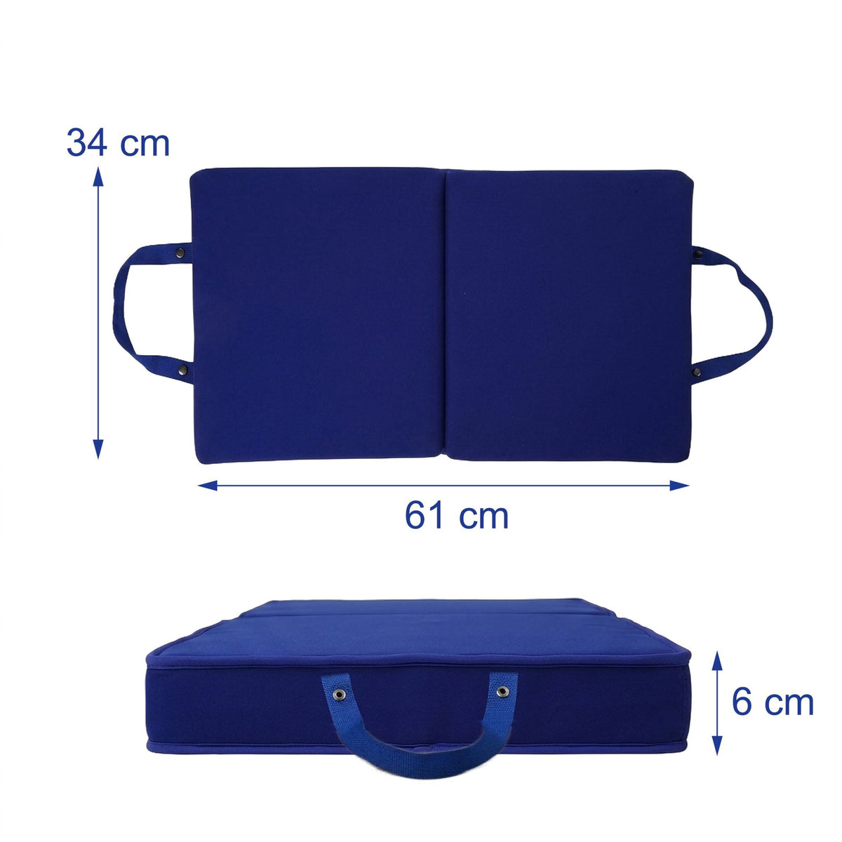 Folding Knee Pad with Handles – Dark Blue, Foam