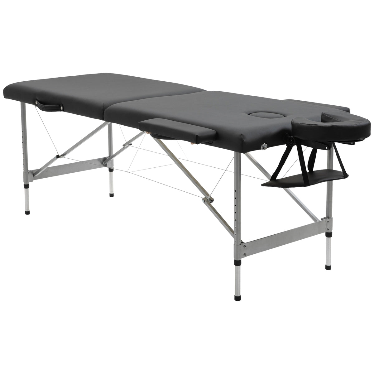 Folding Massage Table, Professional 7-Zone Massage Table, Height Adjustable, Loads Up To 130Kg, Ideal For Spa & Salon, Black