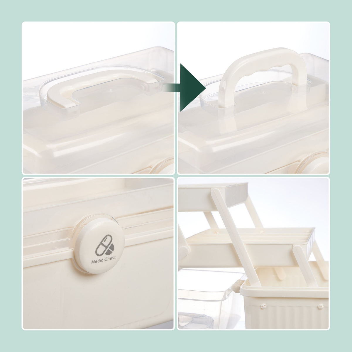 Folding Medicine Storage Box with 7 Compartments