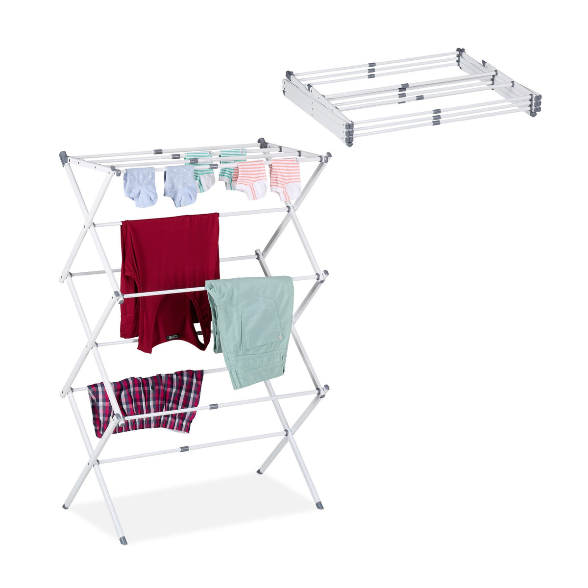 Folding Metal Laundry Rack – Space-Saving Vertical Dryer