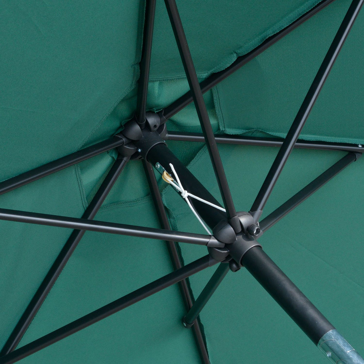 Folding Parasol Garden Umbrella Market Umbrella With Hand Crank Aluminum 180/㎡ Polyester Dark Green ∅2.7 X 2.35 M