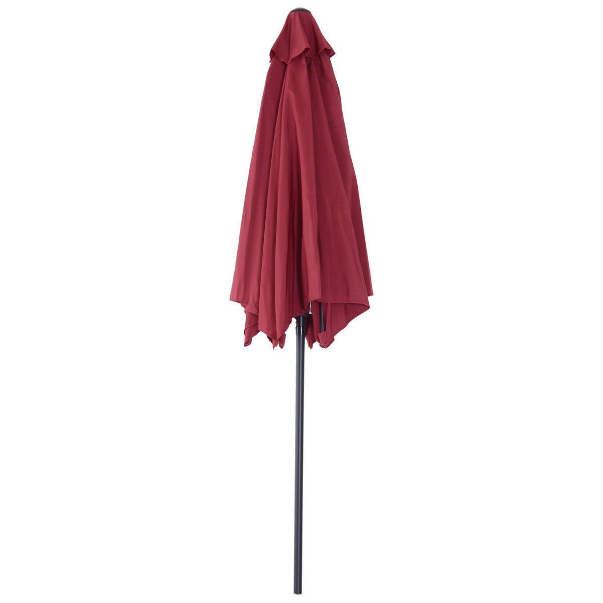 Folding Parasol With Hand Crank, Aluminum, 180/㎡ Polyester, Red, ∅2.7 X 2.35 M