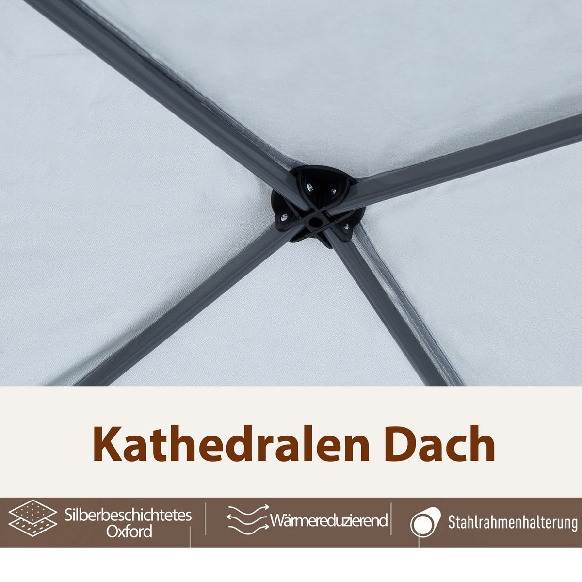 Folding Pavilion Gazebo Folding Tent With Side Walls Incl. Carrying Bag Metal + Oxford Cream White 3X3M