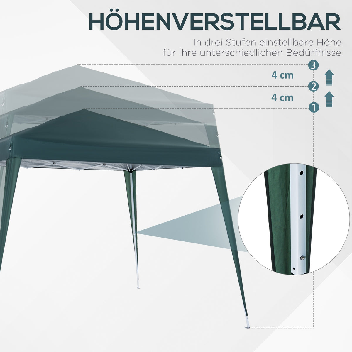 Folding Pavilion Pavilion Folding Tent Party Tent Incl. Carrying Bag 2.4X2.4M Steel Green
