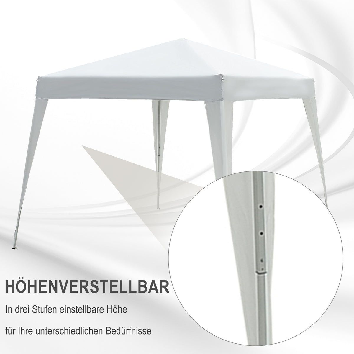 Folding Pavilion Pavilion Folding Tent Party Tent Incl. Carrying Bag 2.4X2.4M Steel White