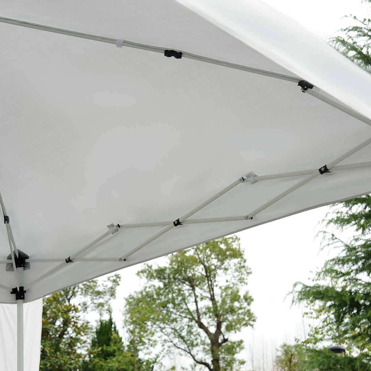Folding Pavilion Pavilion Folding Tent Party Tent Incl. Carrying Bag 2.4X2.4M Steel White
