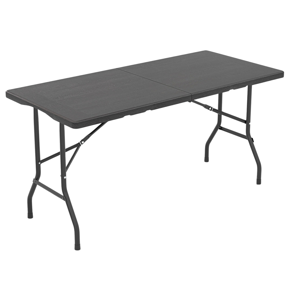 Folding Picnic Table, HDPE Wood Grain, 152x70cm