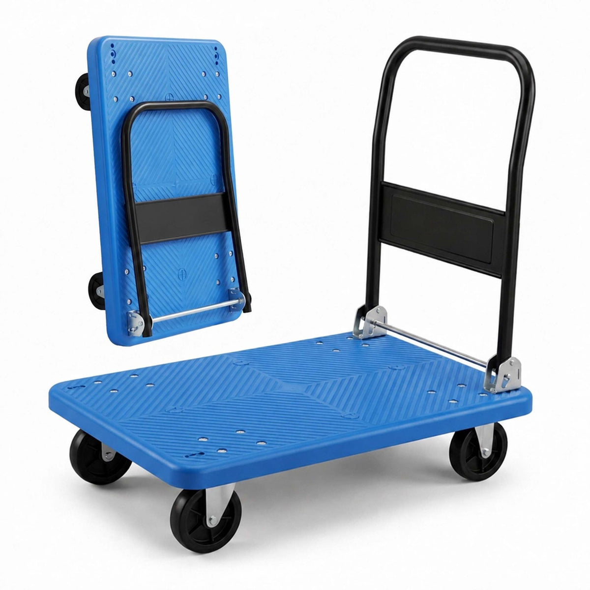 Folding Platform Trolley, 300kg Capacity - Blue