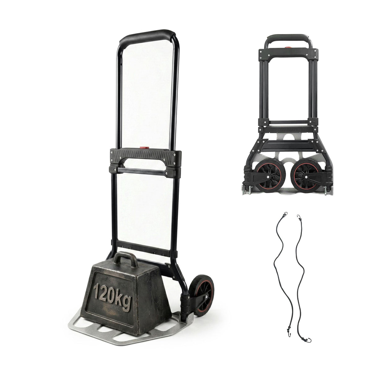 Folding Sack Truck, 120kg Capacity, Steel Frame