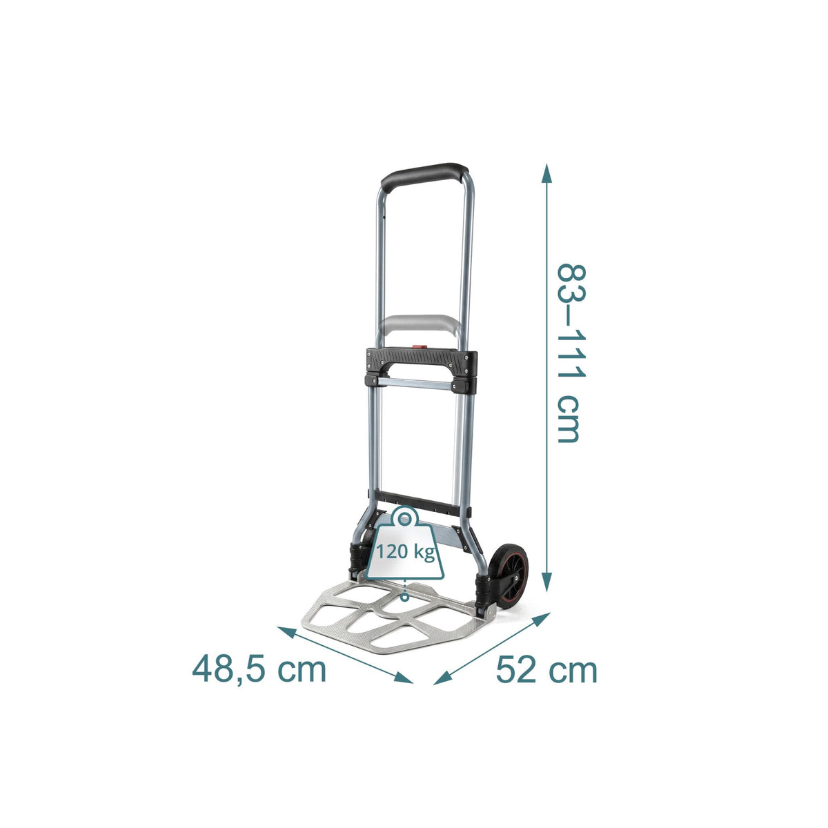 Folding Sack Truck, 120 kg Capacity, Telescopic Handle
