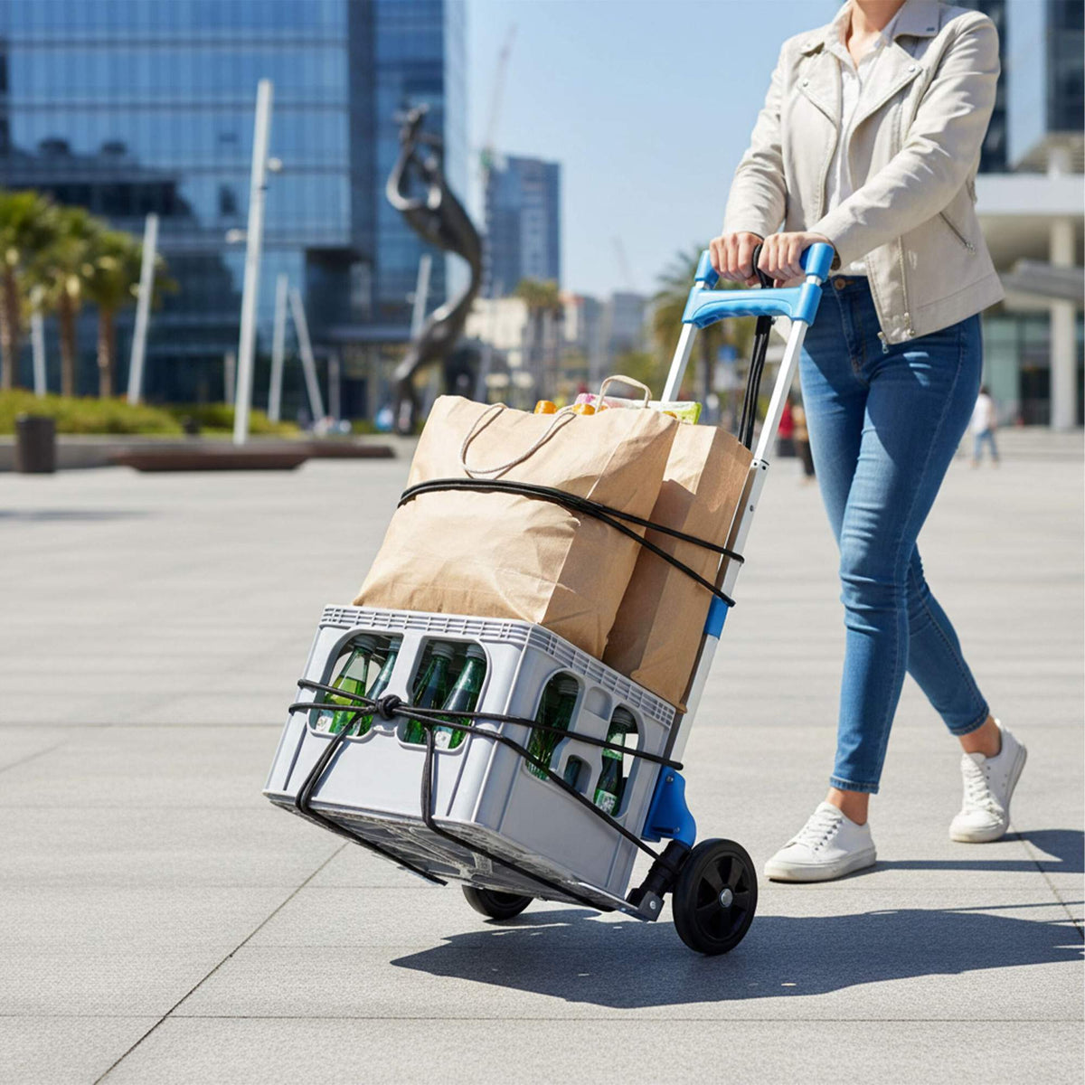 Folding Sack Truck, 70kg Capacity, Steel Frame