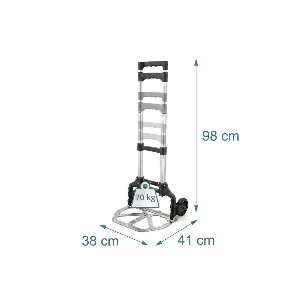 Folding Sack Truck with Bungee Cords, 70 kg Capacity