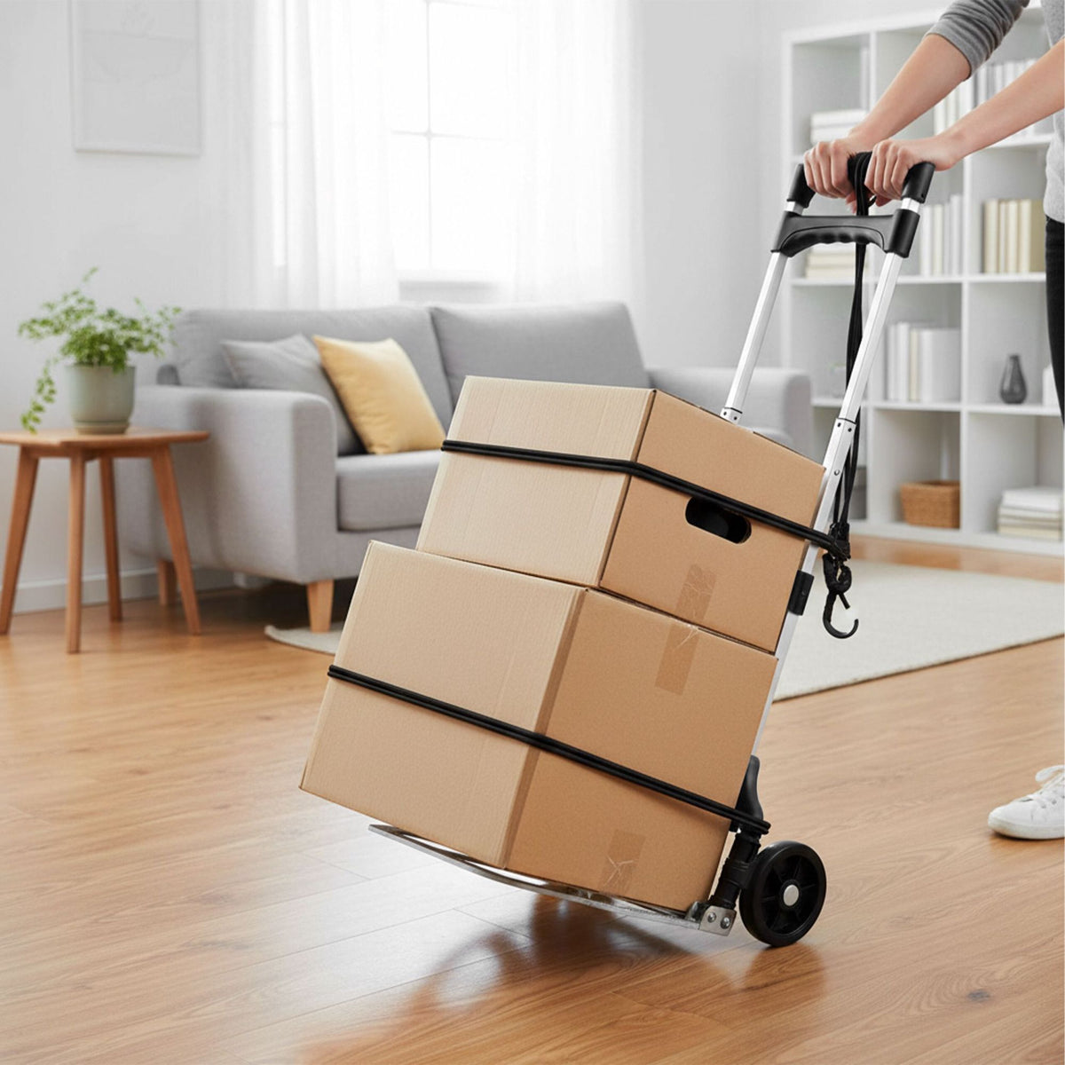 Folding Sack Truck with Bungee Cords, 70 kg Capacity