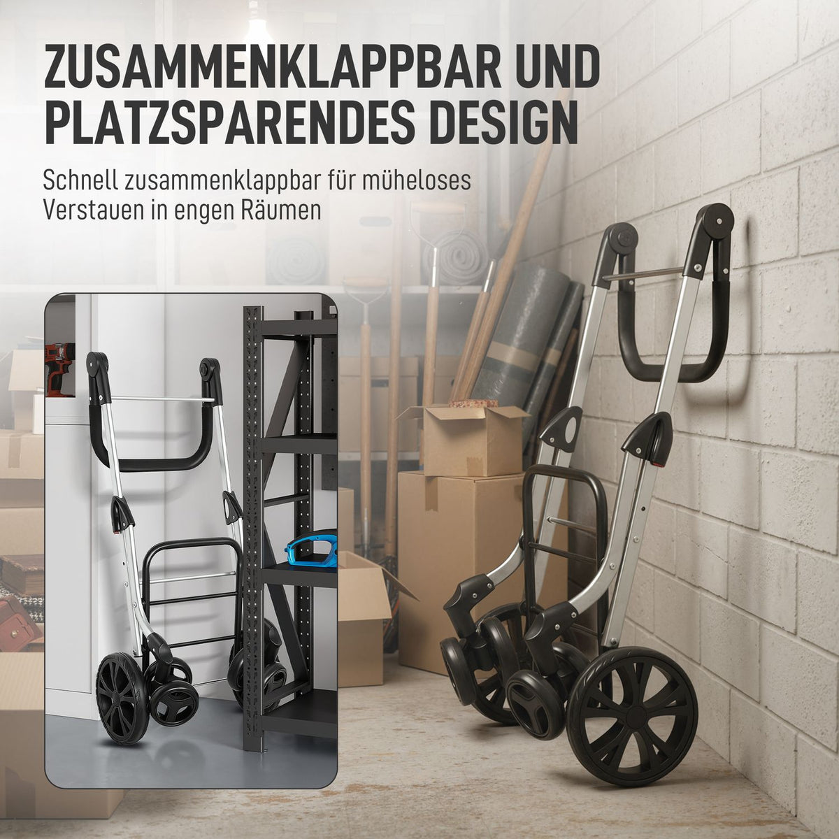 Folding Shopping Cart, 46L Bag, Cooler, Adjustable Handle