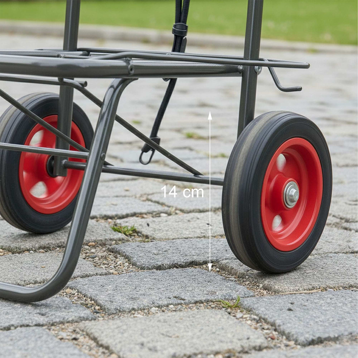 Folding Shopping Trolley with Bungee Cords, Steel Frame