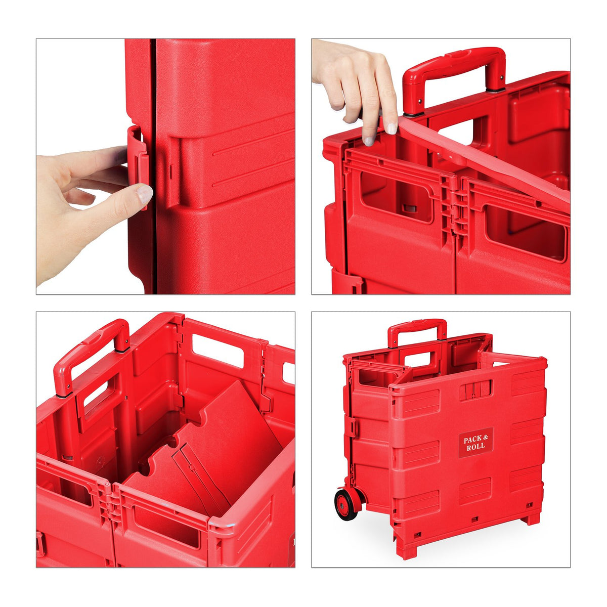 Folding Shopping Trolley with Telescopic Handle, 35kg Capacity