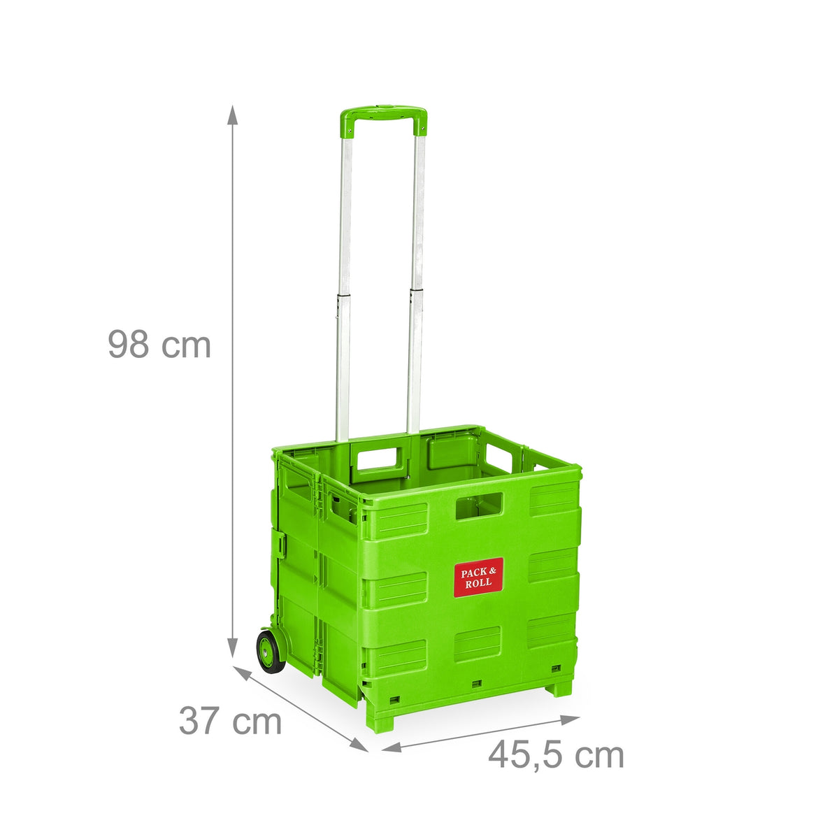 Folding Shopping Trolley with Telescopic Handle, 35kg Capacity