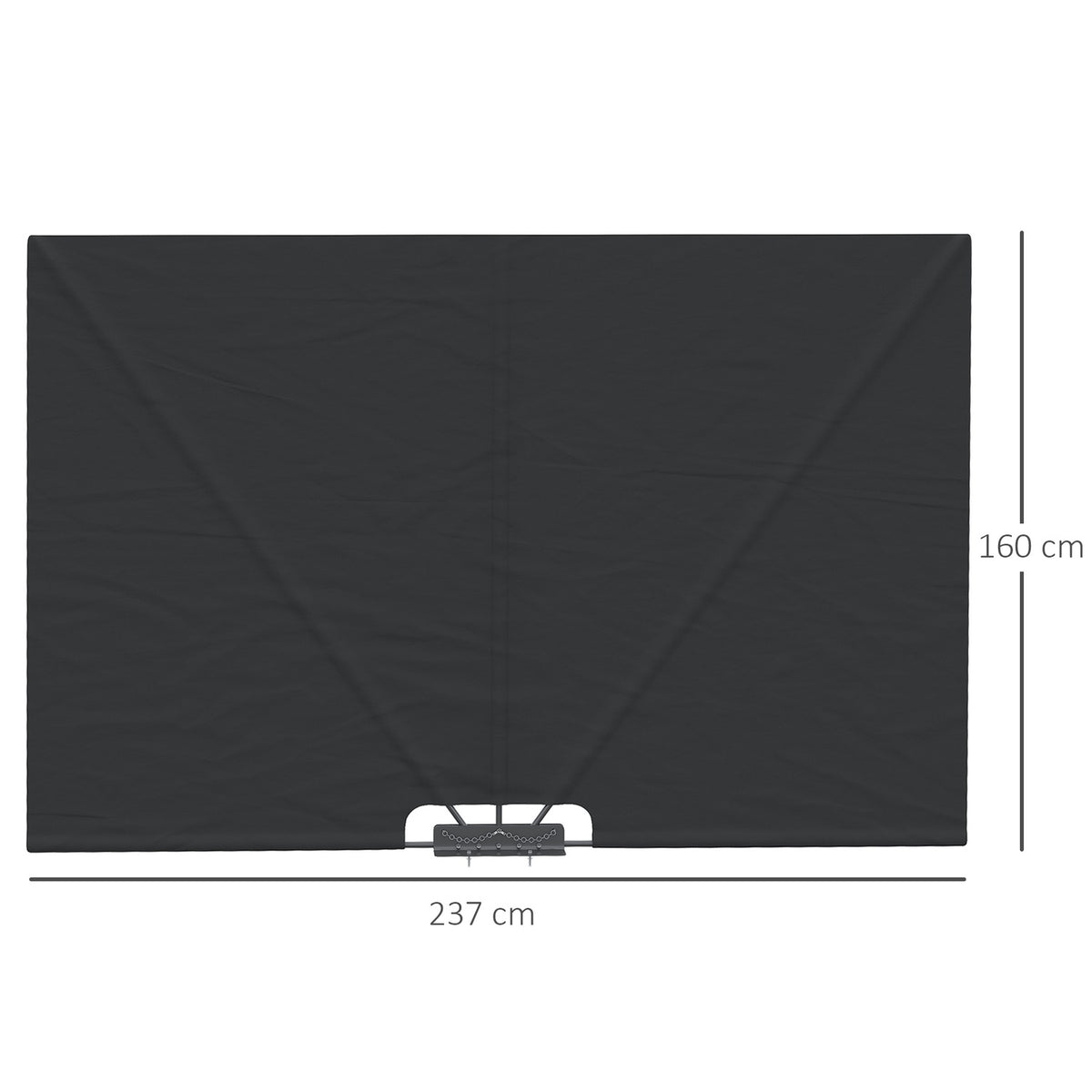 Folding Side Awning, 237 X 160Cm Garden Awning, Privacy Screen With Uv Protection, Wind Protection With Steel Frame, For Balcony, Terrace, Polyester, Dark Gray