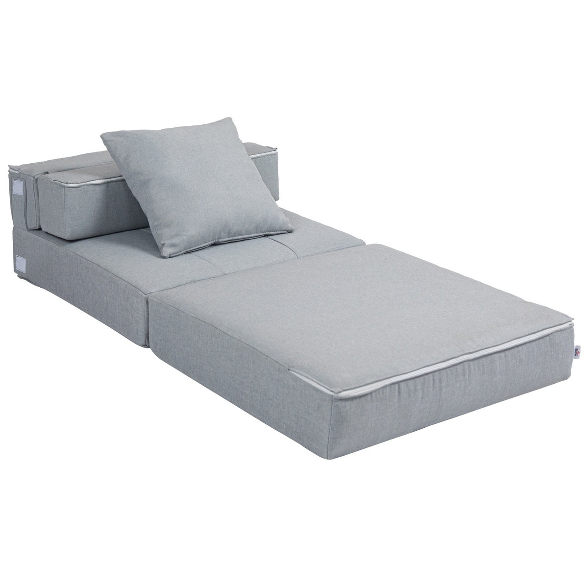 Folding Sleeping Chair, Sofa Bed, 2-In-1 Folding Chair With Bed Function, Relaxation Chair With Pillows, Guest Bed For Living Room, Bedroom, Load Capacity Up To 100 Kg, Light Gray