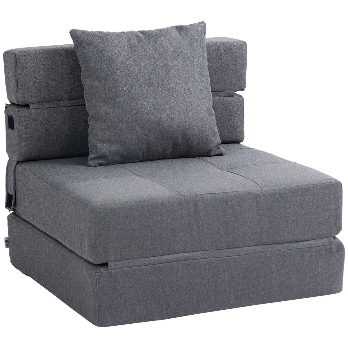 Folding Sleeping Chair, Sofa Bed, 2-In-1 Folding Chair With Bed Function, Relaxation Chair With Pillows, Guest Bed, Load Capacity Up To 100 Kg, Dark Gray