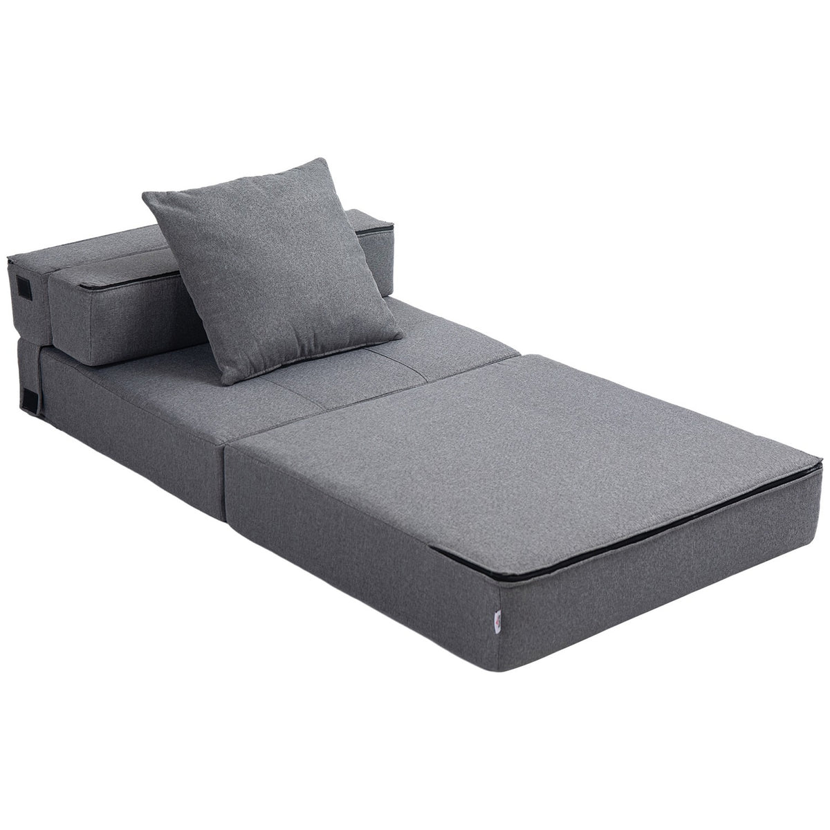 Folding Sleeping Chair, Sofa Bed, 2-In-1 Folding Chair With Bed Function, Relaxation Chair With Pillows, Guest Bed, Load Capacity Up To 100 Kg, Dark Gray
