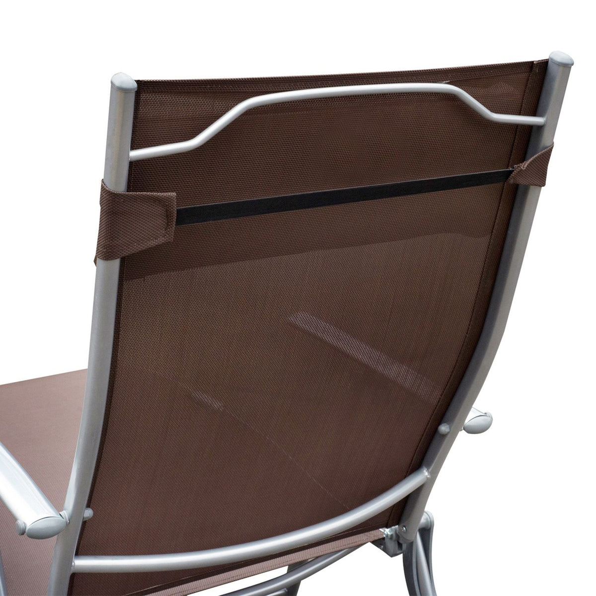 Folding Sun Lounger, Garden Lounger, Relaxation Lounger With Brown Cushion