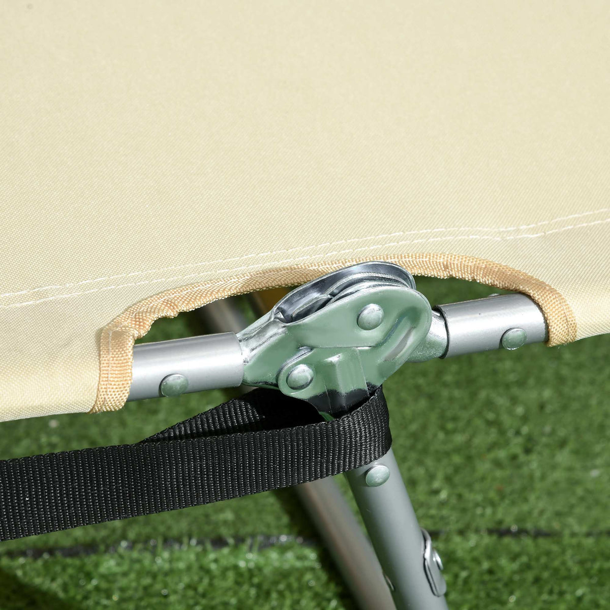 Folding Sun Lounger with Adjustable Backrest and Face Hole