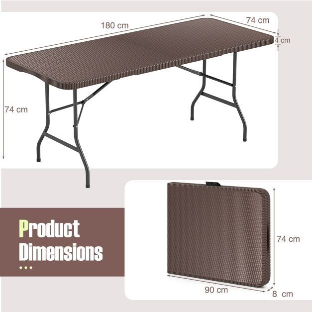 Folding Table 180 x 74 cm, HDPE Top, Safety Lock