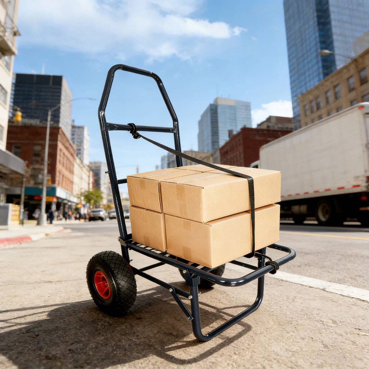Folding Transport Trolley, 80kg Capacity, Steel Frame