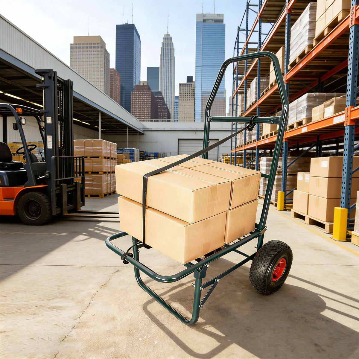 Folding Transport Trolley, 80kg Capacity, Steel Frame