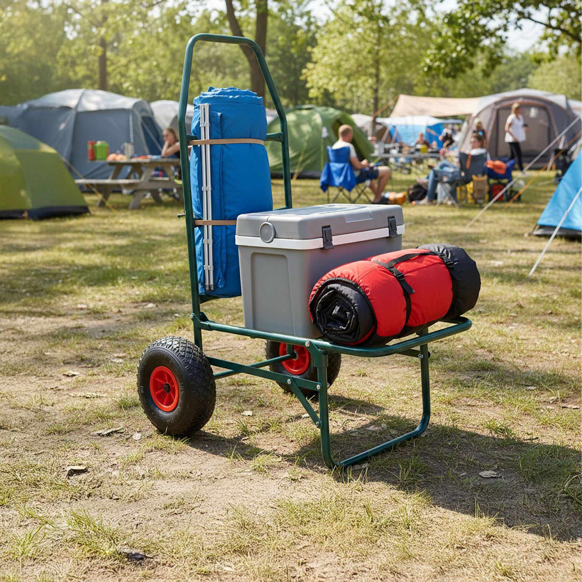 Folding Transport Trolley, 80kg Capacity, Steel Frame