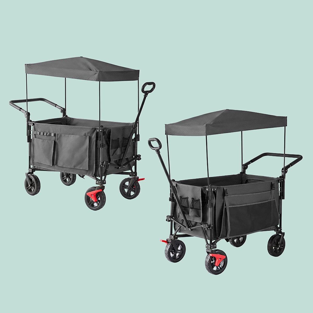 Folding Trolley with Roof, 200L Capacity, 150kg Load