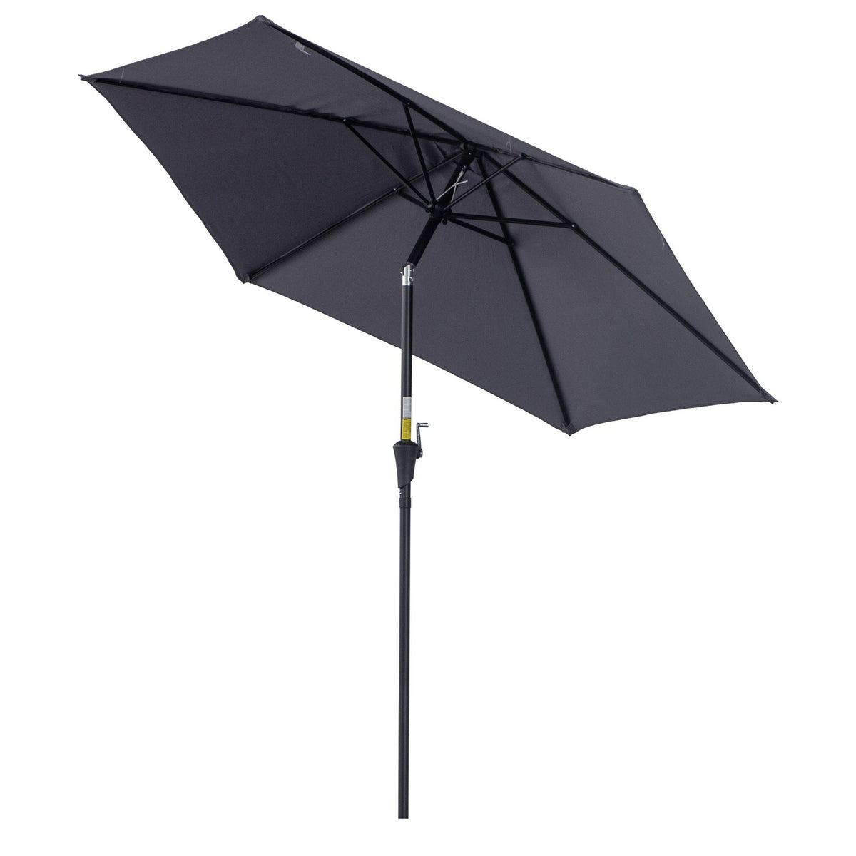 Folding Umbrella Parasol Garden Umbrella Market Umbrella With Hand Crank Aluminum 180/㎡ Polyester Gray ∅2.7 X 2.35 M