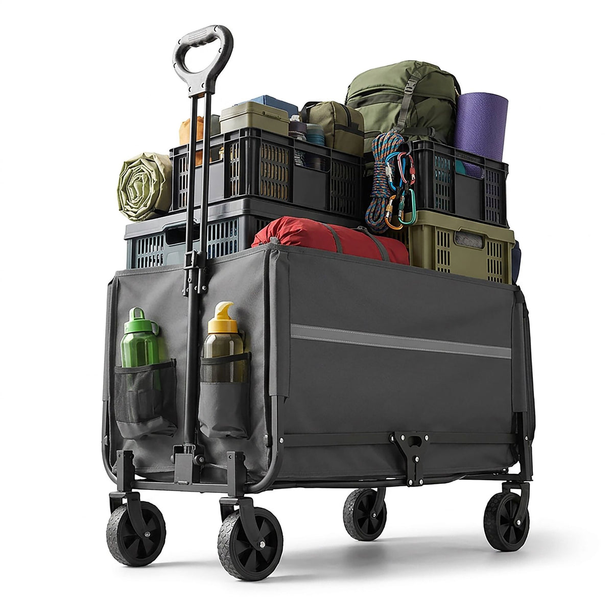 Folding Wagon with Tailgate – Waterproof, Compact Storage