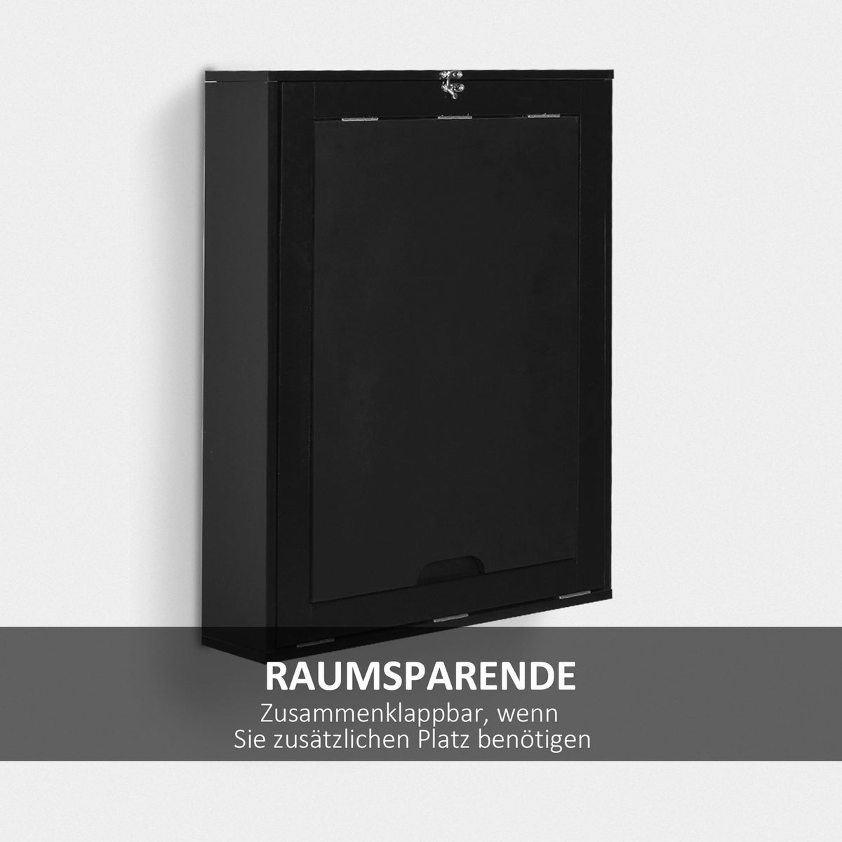 Folding Wall Table, Folding Desk, Computer Table With Blackboard, Black, 60 X 94.5 X 147 Cm