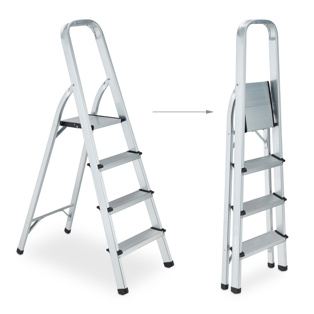 Folding aluminum stepladder
