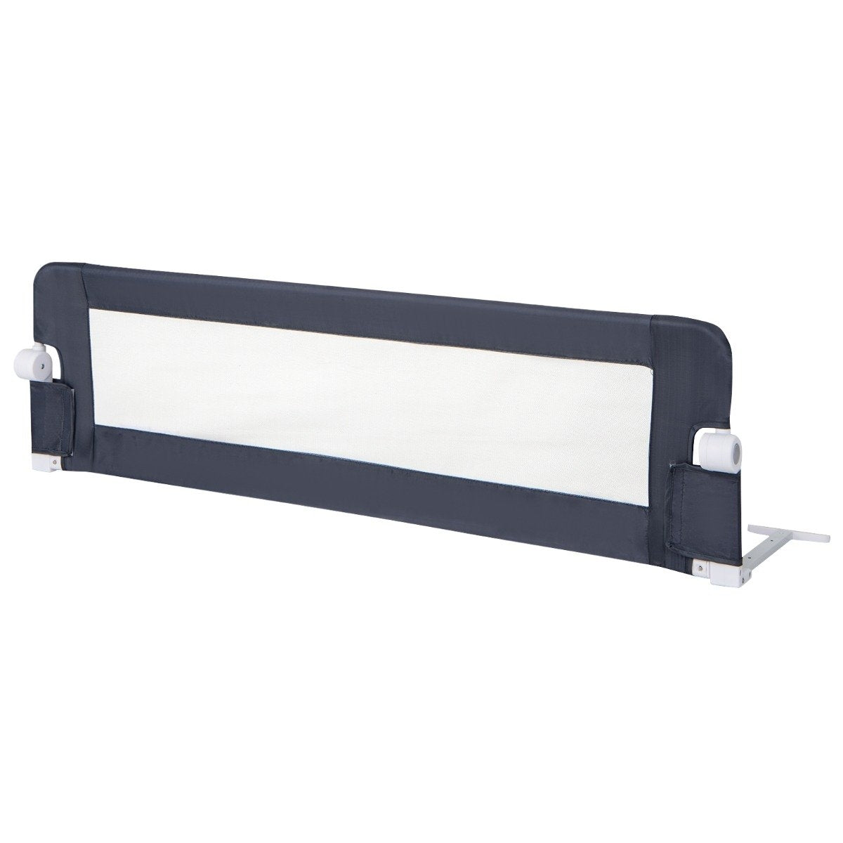 Folding bed rail with adjustable & one-click folding straps bed guard 150 x 42cm gray
