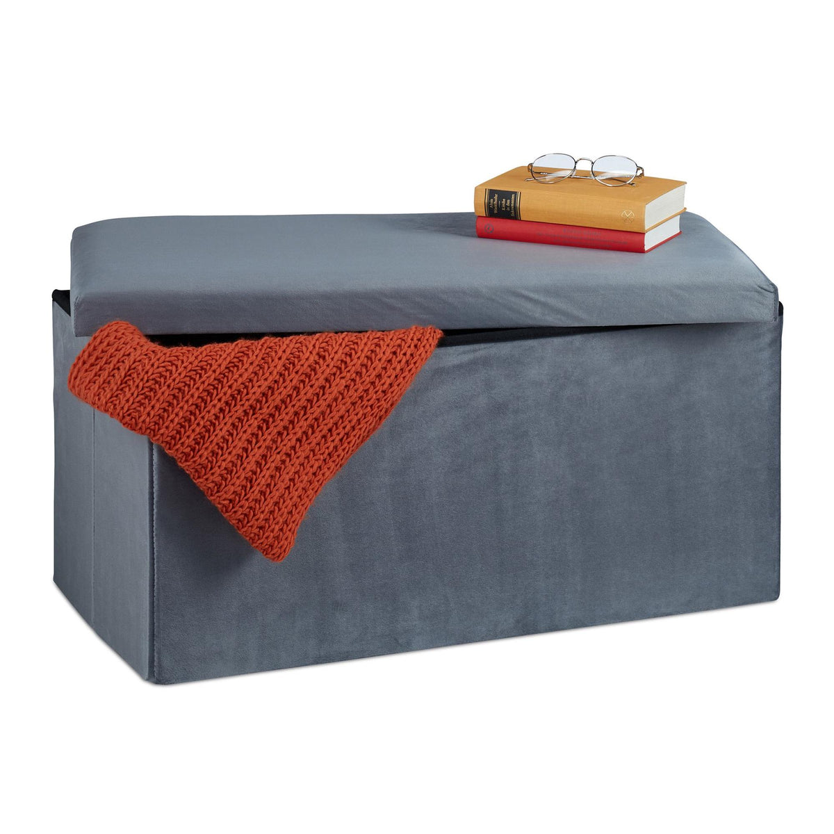 Folding bench in velvet