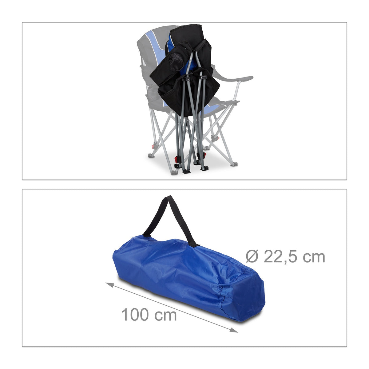 Folding camping chair with padding