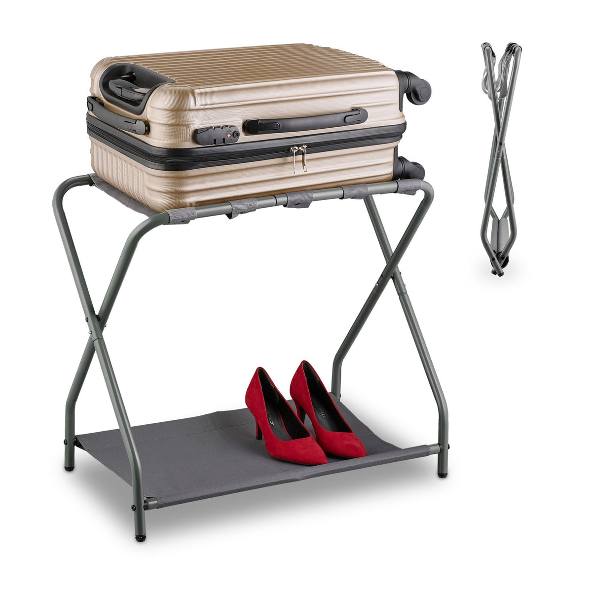Folding coat rack in metal