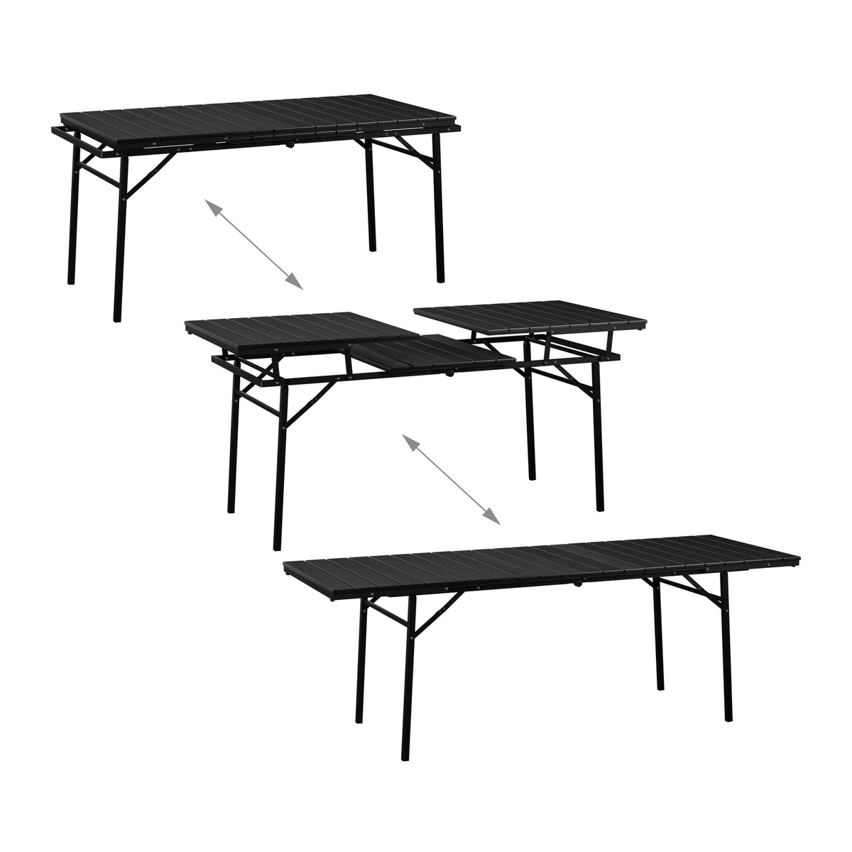 Folding extendable garden table
