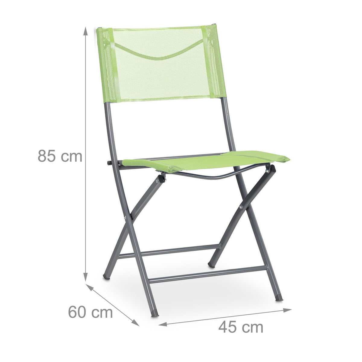 Folding garden chair Set of 2 green