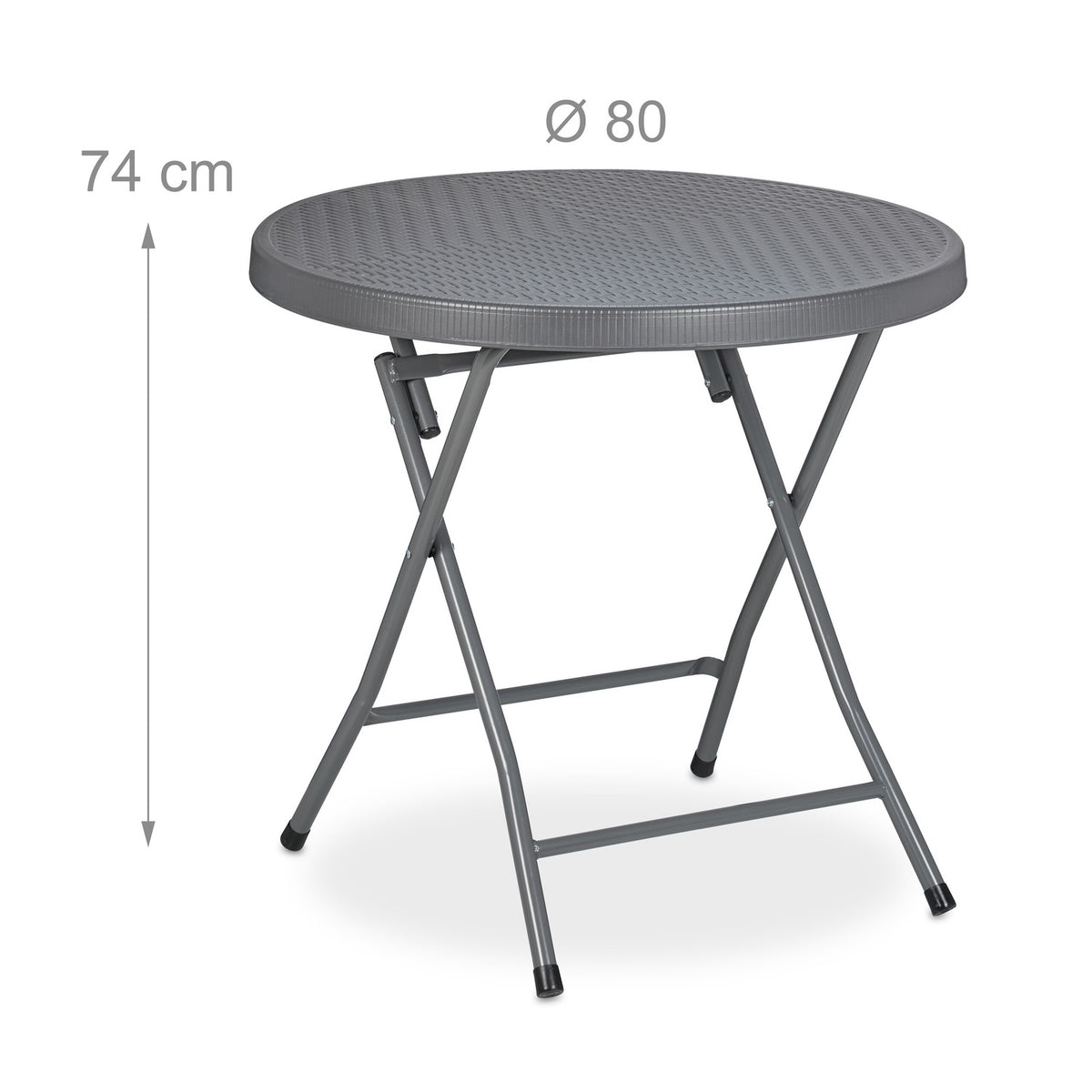 Folding garden table in rattan look