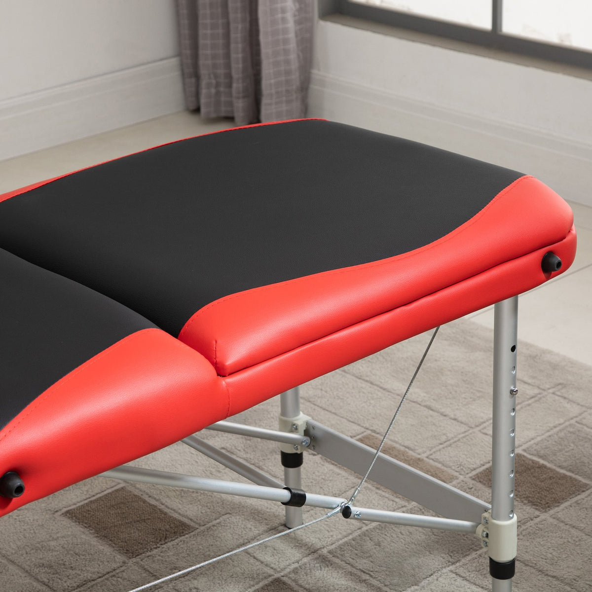 Folding massage tables, height-adjustable massage table with headrest 215 x 60 x 61-84 cm, aluminum & foam, ideal for cosmetics