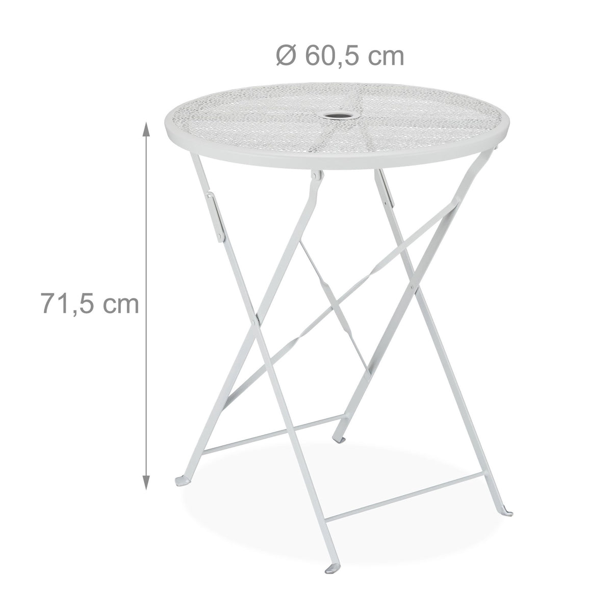 Folding metal balcony table