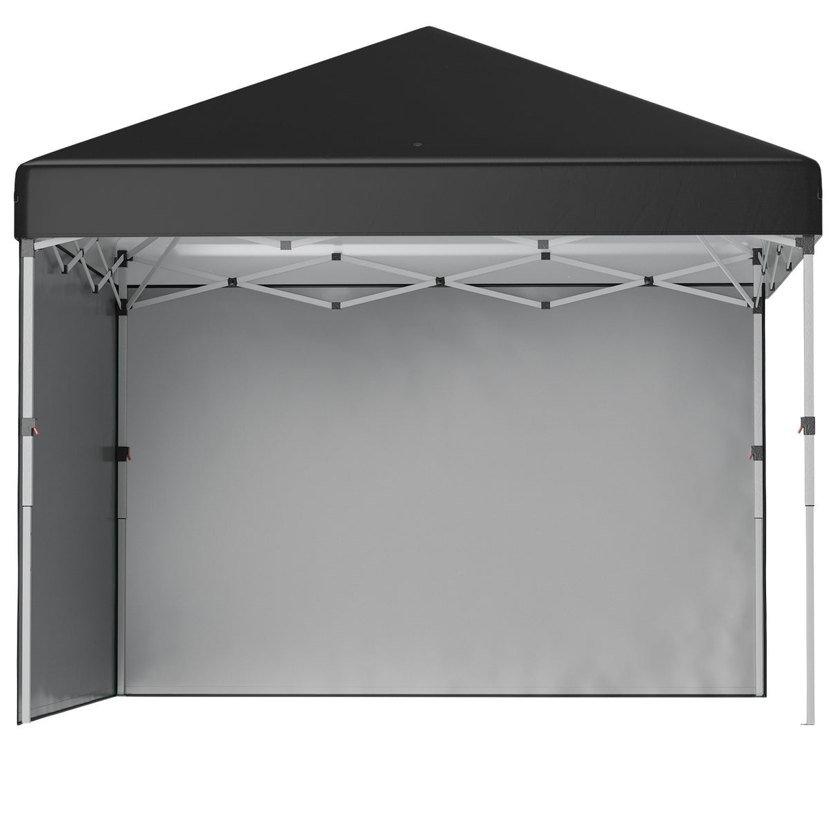 Folding pavilion 2.97 x 2.97 m with UV protection and side walls, party tent with sandbag, pop-up tent for terrace made of steel in black
